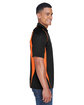 North End Men's Serac UTK cool-logik Performance Zippered Polo BLACK/ MANDARIN ModelSide