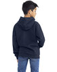 Next Level Apparel Youth Fleece Pullover Hooded Sweatshirt MIDNIGHT NAVY ModelBack