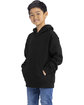 Next Level Apparel Youth Fleece Pullover Hooded Sweatshirt BLACK ModelSide