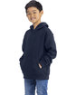 Next Level Apparel Youth Fleece Pullover Hooded Sweatshirt MIDNIGHT NAVY ModelSide