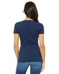 Bella + Canvas Ladies' Jersey Short-Sleeve Deep V-Neck T-Shirt NAVY ModelBack