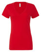 Bella + Canvas Ladies' Jersey Short-Sleeve Deep V-Neck T-Shirt RED OFFront