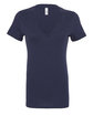 Bella + Canvas Ladies' Jersey Short-Sleeve Deep V-Neck T-Shirt NAVY OFFront