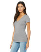 Bella + Canvas Ladies' Jersey Short-Sleeve Deep V-Neck T-Shirt ATHLETIC HEATHER ModelQrt