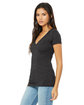 Bella + Canvas Ladies' Jersey Short-Sleeve Deep V-Neck T-Shirt DARK GRY HEATHER ModelQrt