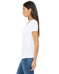 Bella + Canvas Ladies' Jersey Short-Sleeve Deep V-Neck T-Shirt WHITE ModelSide