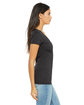 Bella + Canvas Ladies' Jersey Short-Sleeve Deep V-Neck T-Shirt DARK GRY HEATHER ModelSide