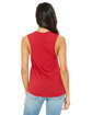 Bella + Canvas Ladies' Flowy Scoop Muscle Tank RED ModelBack