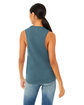 Bella + Canvas Ladies' Flowy Scoop Muscle Tank HTHR DEEP TEAL ModelBack