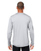 Core365 Unisex Capital Long-Sleeve Performance T-Shirt PLATINUM ModelBack