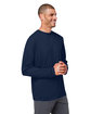 Core365 Unisex Capital Long-Sleeve Performance T-Shirt CLASSIC NAVY ModelQrt