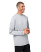 Core365 Unisex Capital Long-Sleeve Performance T-Shirt PLATINUM ModelQrt