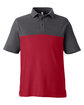 Core365 Men's Fusion ChromaSoft Colorblock Polo CL RED/ CRBN HTH OFFront