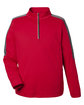 Core365 Men's Market Snag Protect Mesh Colorblock Quarter-Zip CLASSC RED/ CRBN OFFront