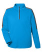 Core365 Men's Market Snag Protect Mesh Colorblock Quarter-Zip ELCTRC BLU/ CRBN OFFront