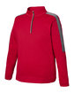 Core365 Men's Market Snag Protect Mesh Colorblock Quarter-Zip CLASSC RED/ CRBN OFQrt