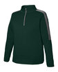 Core365 Men's Market Snag Protect Mesh Colorblock Quarter-Zip FOREST/CARBON OFQrt