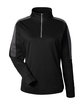 Core365 Ladies' Market Snag Protect Mesh Colorblock Quarter-Zip BLACK/CARBON OFFront