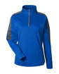 Core365 Ladies' Market Snag Protect Mesh Colorblock Quarter-Zip TRU ROYAL/ CRBN OFFront