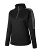 Core365 Ladies' Market Snag Protect Mesh Colorblock Quarter-Zip BLACK/CARBON OFQrt