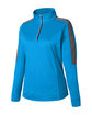 Core365 Ladies' Market Snag Protect Mesh Colorblock Quarter-Zip ELCTRC BLU/ CRBN OFQrt