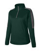 Core365 Ladies' Market Snag Protect Mesh Colorblock Quarter-Zip FOREST/CARBON OFQrt