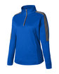 Core365 Ladies' Market Snag Protect Mesh Colorblock Quarter-Zip TRU ROYAL/ CRBN OFQrt