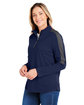 Core365 Ladies' Market Snag Protect Mesh Colorblock Quarter-Zip CLASSC NVY/ CRBN ModelQrt