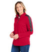 Core365 Ladies' Market Snag Protect Mesh Colorblock Quarter-Zip CLASSC RED/ CRBN ModelQrt