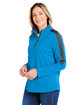 Core365 Ladies' Market Snag Protect Mesh Colorblock Quarter-Zip ELCTRC BLU/ CRBN ModelQrt