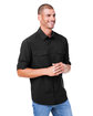 Core365 Men's Ultra UVP Long-Sleeve Marina Shirt BLACK ModelQrt