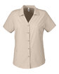 Core365 Ladies' Ultra UVP Marina Shirt STONE OFFront