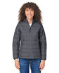 Core365 Ladies' Inspire 3-in-1 Jacket with Insulated Liner BLACK/CARBON OFFront