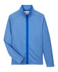 Core365 Men's Venture Heathered Stripe Full-Zip TRUE ROYAL/WHITE FlatFront