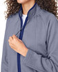 Core365 Ladies' Venture Heathered Stripe Full-Zip CLSC NAVY/ WHITE FlatBack