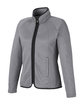 Core365 Ladies' Venture Heathered Stripe Full-Zip BLACK/WHITE OFQrt