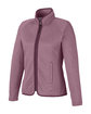 Core365 Ladies' Venture Heathered Stripe Full-Zip BURGUNDY/WHITE OFQrt