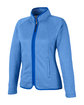 Core365 Ladies' Venture Heathered Stripe Full-Zip TRUE ROYAL/WHITE OFQrt