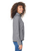 Core365 Ladies' Venture Heathered Stripe Full-Zip BLACK/WHITE ModelSide