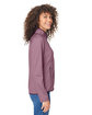 Core365 Ladies' Venture Heathered Stripe Full-Zip BURGUNDY/WHITE ModelSide