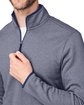 Core365 Men's Venture Heathered Stripe Quarter-Zip CLSC NAVY/ WHITE FlatBack