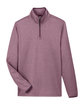 Core365 Men's Venture Heathered Stripe Quarter-Zip BURGUNDY/WHITE FlatFront