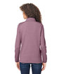 Core365 Ladies' Venture Heathered Stripe Quarter-Zip BURGUNDY/WHITE ModelBack