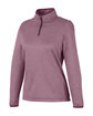 Core365 Ladies' Venture Heathered Stripe Quarter-Zip BURGUNDY/WHITE OFQrt