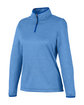 Core365 Ladies' Venture Heathered Stripe Quarter-Zip TRUE ROYAL/WHITE OFQrt