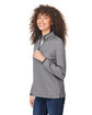 Core365 Ladies' Venture Heathered Stripe Quarter-Zip BLACK/WHITE ModelQrt