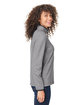 Core365 Ladies' Venture Heathered Stripe Quarter-Zip BLACK/WHITE ModelSide