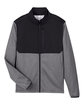 Core365 Men's Venture Heathered Stripe Hybrid Jacket BLACK/WHITE FlatFront