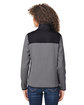 Core365 Ladies' Venture Heathered Stripe Hybrid Jacket BLACK/WHITE ModelBack