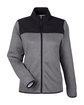 Core365 Ladies' Venture Heathered Stripe Hybrid Jacket BLACK/WHITE OFFront